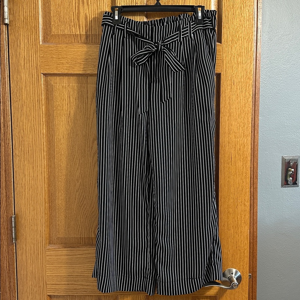 POPSUGAR Black and White Striped Pants